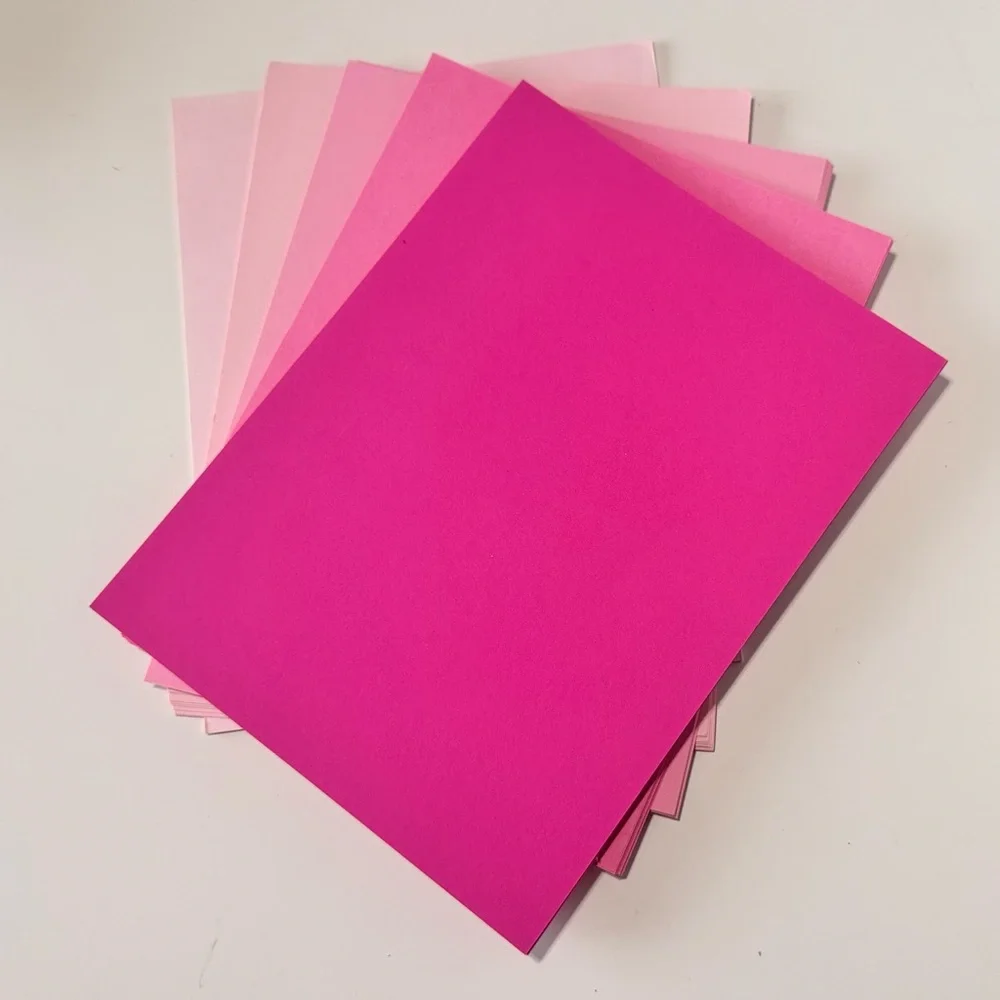 Ballerina Pink Cardstock Paper 67 Sheets 5 Shades of Pink Colors! NEW